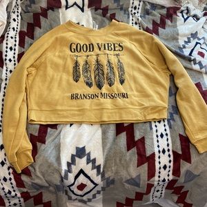 Branson, Missouri custom sweatshirt mustard yellow Bella & Canvas brand fleece